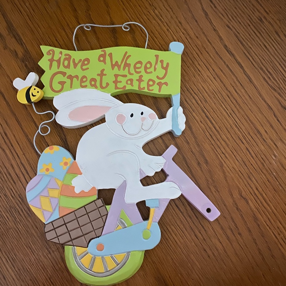 Easter Bunny Bicycle Wall Decor